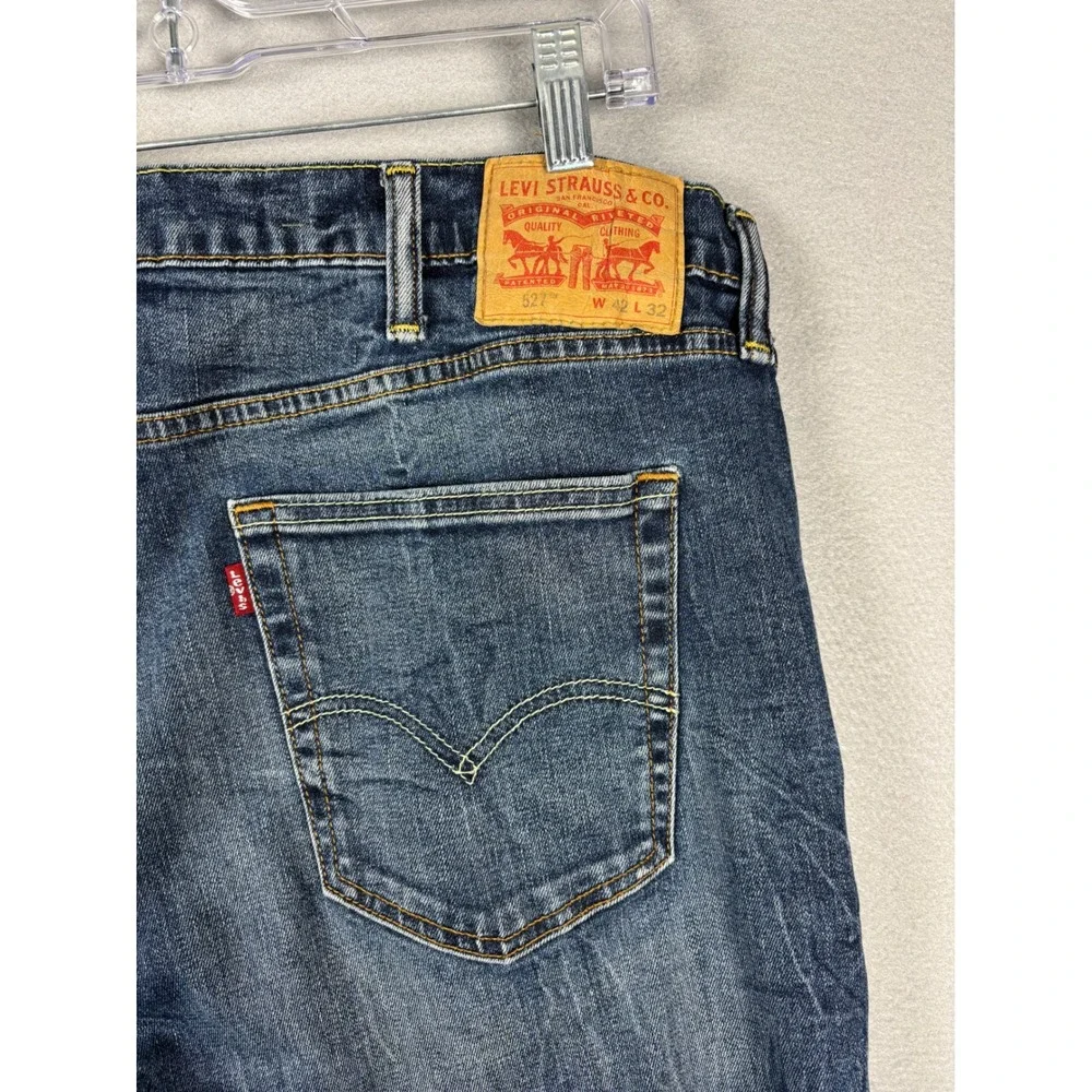 Levi's 527 Slim Bootcut Jeans Stretch Medium Wash 42x32 Blue 05527-0470 Mens